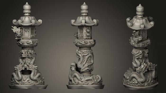 Скульптуры индийские (Каменный фонарь, STKI_0064) 3D модель для ЧПУ станка